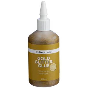 Crafters Choice 250 ml Metallic Glitter Glue Gold 250 mL