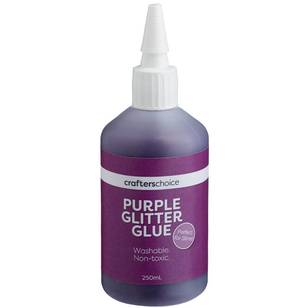 Crafters Choice 250 ml Metallic Glitter Glue Purple 250 mL