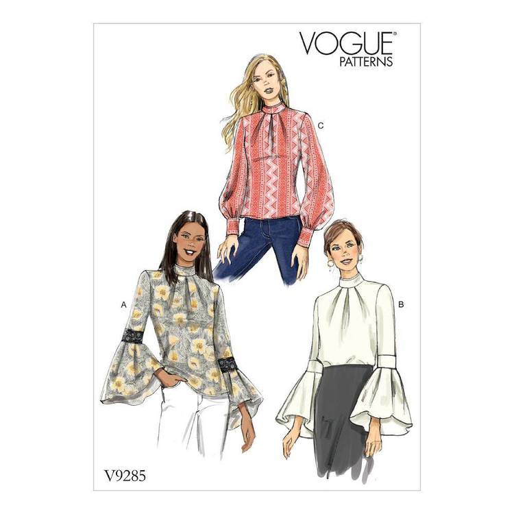 Vogue Pattern V9285 Misses' Top with Sleeve and Cuff Variations