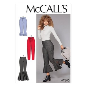 McCall's Pattern M7690 Misses' Pants With Flounce Variations and Sash