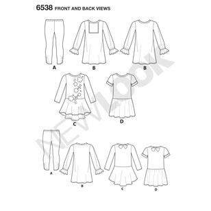 New Look Pattern 6538 Child's Knit Leggings and Dresses