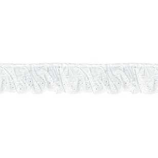 Birch Frilled Cambric Lace # 5 White 57 mm