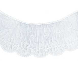 Birch Frilled Nylon Lace # 4 White 12.5 cm