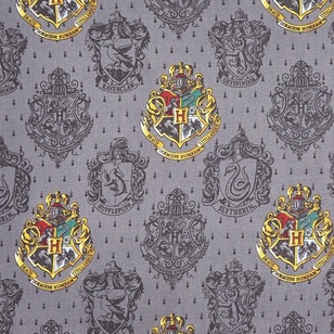 Harry Potter Crest Homespun Fabric Grey 112 cm
