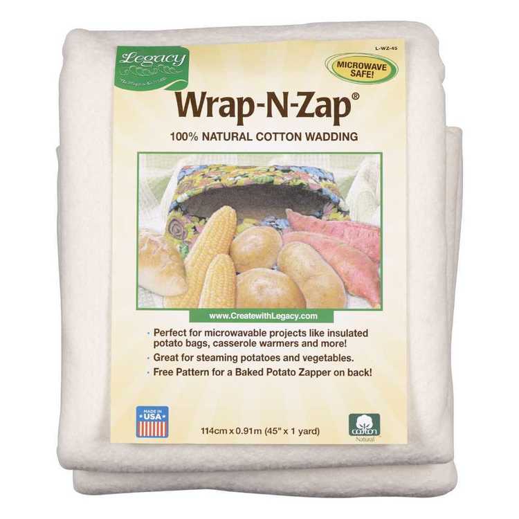  Pellon Wrap-N-Zap Cotton Quilt Batting, 45 by 36-Inch, Natural  2-Pack