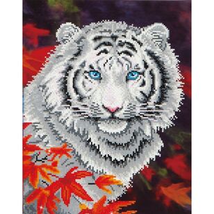 Diamond Dotz White Tiger In Autumn Multicoloured