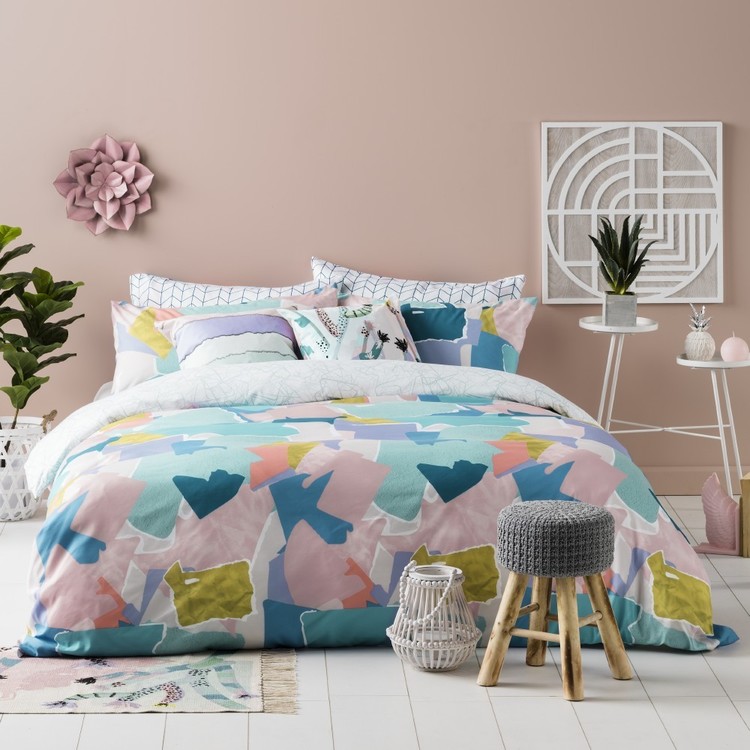 Ombre Home Pastel Abstract Celeste Quilt Cover Set