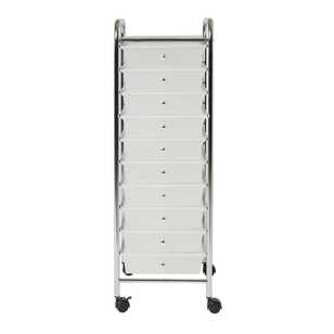 Recollections 10 Drawer Rolling Organiser Opaque White