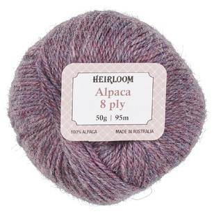 Heirloom Pure Alpaca Wool 8 Ply Yarn 6969 Tea Rose 50 g