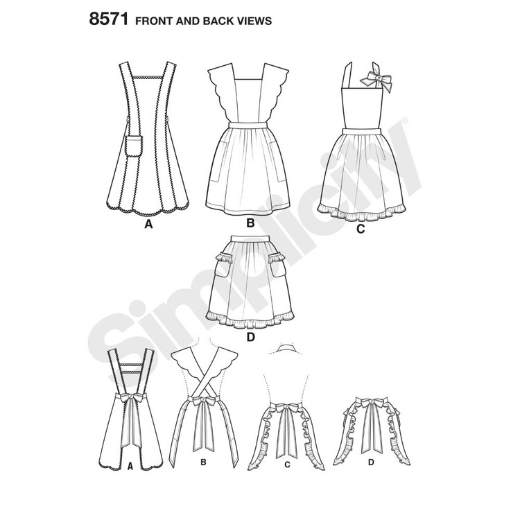 Simplicity Pattern 8571 Misses Vintage Aprons