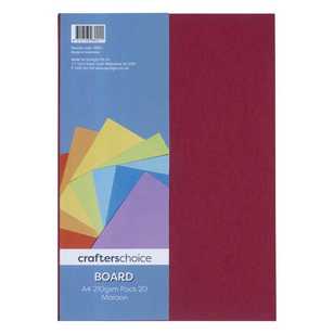 Crafters Choice 210gsm A4 Board Pack Maroon A4