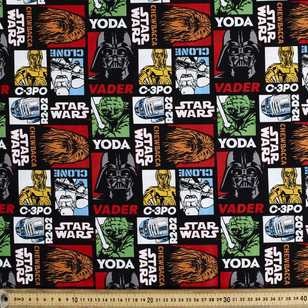 Star Wars Saga Allover Poplin Black & Multicoloured 112 cm