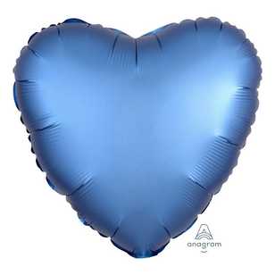 Anagram Foil Satin Luxe Heart Azure 45 cm