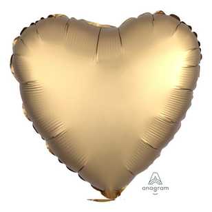 Anagram Foil Satin Luxe Heart Gold Sateen 45 cm