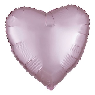 Anagram Satin Luxe Heart Foil Balloon Pastel Pink 45 cm