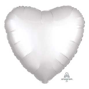 Anagram Foil Satin Luxe Heart White Satin 45 cm