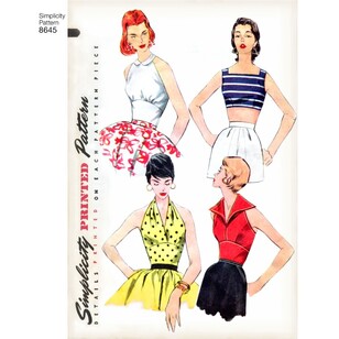 Simplicity Pattern 8645 Misses' Vintage Tops 14 - 22