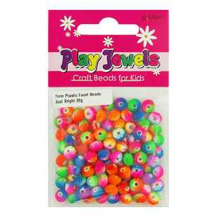 Play Jewels 7 mm Plastic Faceted Beads Pack Bright