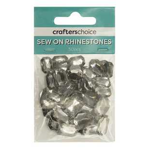 Crafters Choice Octagonal Sew-On Rhinestone Gems Pack Clear 13 x 18 mm