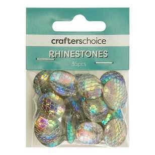 Crafters Choice Round Rhinestone Scale Gems Pack White Ab