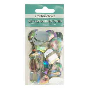 Crafters Choice Sew On Rhinestone Gems Mixed Pack Clear AB
