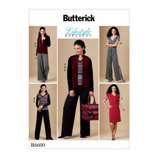 Butterick Pattern B6600 Lifestyle Wardrobe Misses' Jacket, Top, Dress, Jumpsuit And Pants