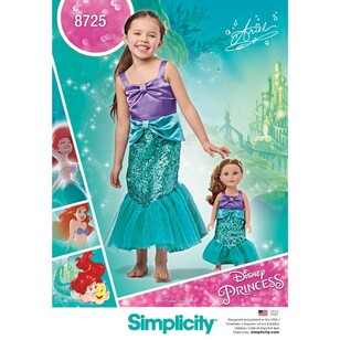 Simplicity Pattern 8725 Child's And 18-Inch Doll Costumes 10 - 22