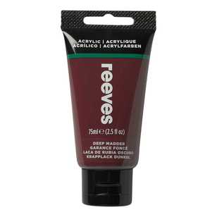 Reeves 75ml Fine Acrylic Paint Deep Madder 75 mL