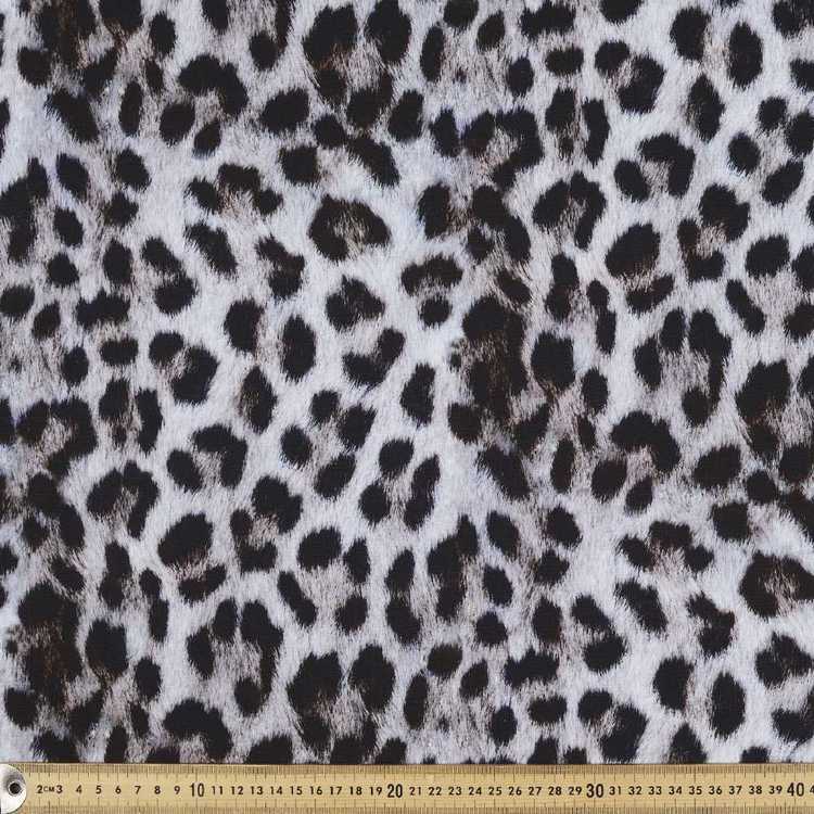 Snow Leopard Print Cotton Fabric