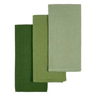 Mode Home Brynn Tea Towel 3 Pack Green 50 x 70 cm
