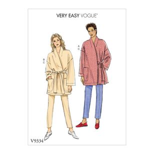 Vogue Pattern V9334 Very Easy Vogue Misses' Jacket, Belt And Pants Large - XX Large
