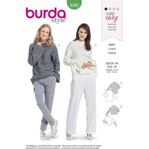 Burda Pattern B6366 Misses' Easy Tops