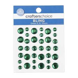 Crafters Choice Solid Rhinestones 36 Pack Green