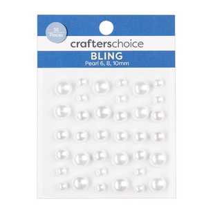 Crafters Choice Solid Rhinestones 36 Pack Pearl