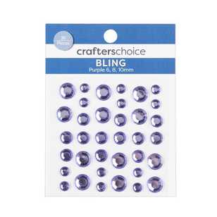 Crafters Choice Solid Rhinestones 36 Pack Purple