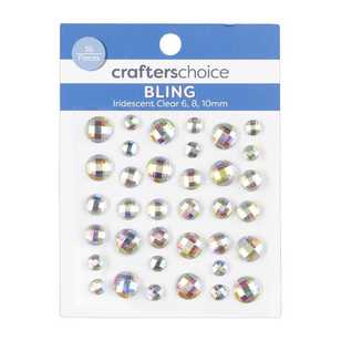 Crafters Choice Iridescent Rhinestones 36 Pack Iridescent Crystal