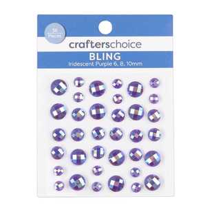Crafters Choice Iridescent Rhinestones 36 Pack Iridescent Purple