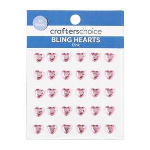 Crafters Choice Bling Hearts Pack Pink