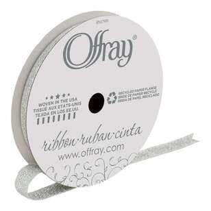 Offray Dazzle Ribbon White 9 mm x 2.7 m