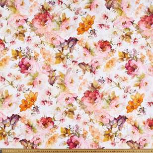 Watercolour Digital Printed Cotton Linen Fabric Watercolour / Multicoloured 148 cm