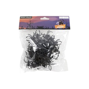 Spooky Hollow Spiders 50 Pack Black