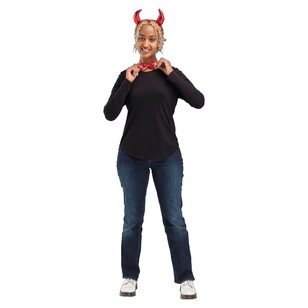 Spooky Hollow Devil Headband with Tail and Bow Tie Red