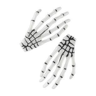 Spooky Hollow Skeleton Hand Hair Clip 2 Pack White