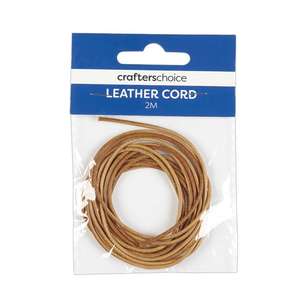 Crafters Choice 2 m Round Leather Cord Natural 2 mm x 2 m