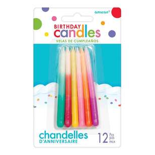 Amscan Ombre Candles 12 Pack Multicoloured