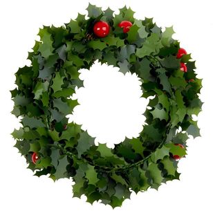 Jolly & Joy 3 m Holly Wire Christmas Garland Green 3 m