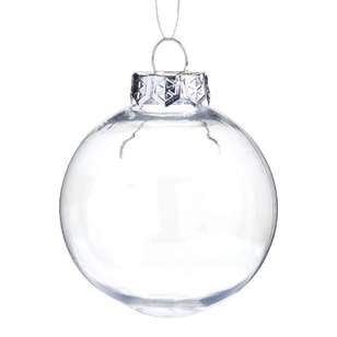 Jolly & Joy DIY 6cm Fillable Bauble 6 Pack Clear 6 cm