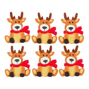 Jolly & Joy DIY Reindeer Felt Stickers 6 Pack Brown