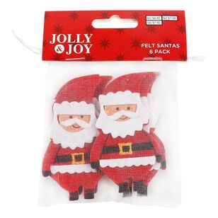 Jolly & Joy DIY Santa Felt Stickers 6 Pack Red