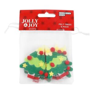 Jolly & Joy DIY Christmas Tree Felt Stickers 6 Pack Green